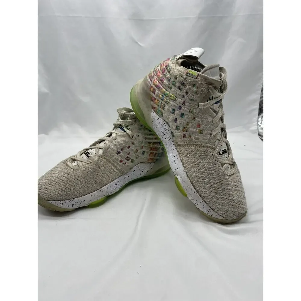 Nike‎ LeBron 17 Air Command Force White Black Multi-Color Size 7Y BQ5594 100